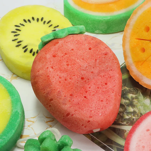 Jabón de esponja de frutas de etiqueta privada al por mayor