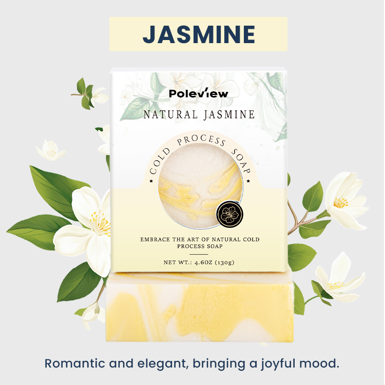 Poleview, buena calidad, 100% vegano, manteca de karité orgánica, jabón natural hecho a mano, de barra de jabón hidratante de proceso en frío