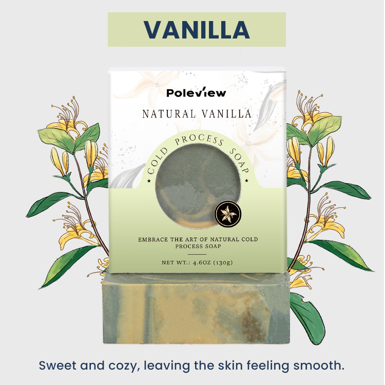 Poleview, buena calidad, 100% vegano, manteca de karité orgánica, jabón natural hecho a mano, de barra de jabón hidratante de proceso en frío