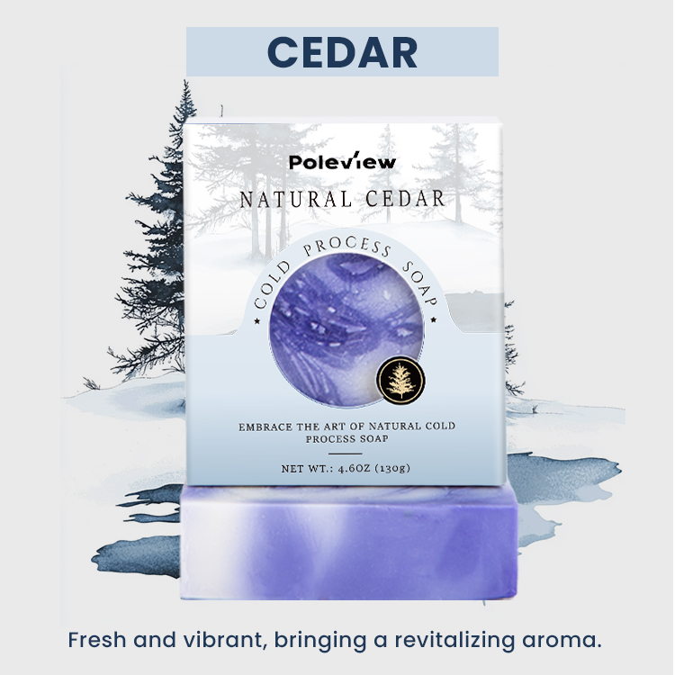 Poleview, buena calidad, 100% vegano, manteca de karité orgánica, jabón natural hecho a mano, de barra de jabón hidratante de proceso en frío