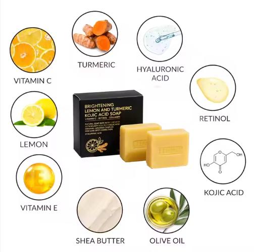 Jabón OEM de cúrcuma de limón y ácido kójico